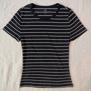 GAP Women's Black Striped Top